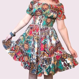 Hippie boho swing dress